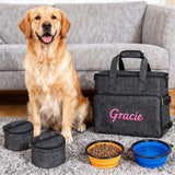 Customized Dog Travel Bag - You Name It and We Make It, Your Own Personalized Pet Travel Bag, Make It Special for You and Your Pet. (Dark Grey)