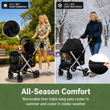 Dog Stroller for Medium and Small Dogs, Lightweight Aluminum, Up to 66 lbs