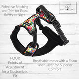 Lucky Love Dog Bundle - Large No Pull Dog Harness & Adjustable Collar, in Stylish Ladybird Pattern, Durable & Comfortable for Pet Dogs, Suitable for Puppies & Adult Dogs