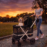 Dog Stroller for Medium and Small Dogs, Lightweight Aluminum, Up to 66 lbs