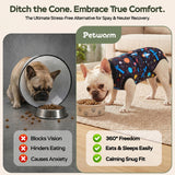 PetWarm Dog Surgery Suit, Dog Surgical Recovery Suit, Satellite, Black, XS