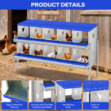 GarveeLife Chicken Nesting Box, 10 Compartments Nesting Box for Chickens, Two-Tier Galvanized Steel Chicken Egg Laying Box with Large Vented Holes Wall Mounting for Easy Egg Collection