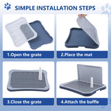 Pee Pad Holder, Indoor Potty Tray for Puppy and Small Size Dog with Pee Wall, Non-Skid Feet, 20 * 15.4 * 1.4 inch (Large)