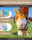 Horse Fly Mask Standard With Ears Cover – UV Block 70% Breathable Soft Fleece Padding Fly Masks for Horses Flymask Durable Fly Control Mask Comfortable Adjustable Straps All-Day for Equines Horse Size