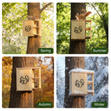 Widened Large Wooden Squirrel House Outdoor with External Platform & Porch, Squirrel Nesting Box, Squirrel Boxes for Outside, Chipmunk Houses, Easy Assembly