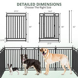 Petorldog Dog Fence Outdoor for Yard Dog Playpen Indoor 40" Height 16 Panels Portable Puppy Playpen Dog Kennel for RV Camping(Black-Silver)