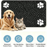 Cat Food Mat 24"x16" Pet Feeding Mats Absorbent Dog Eating Mat for Food and Water,Easy Clean Dog Mats Puppy Supplies Accessories Floor Protection