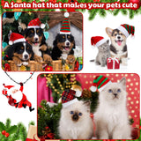 Frienda 12 Pieces Dog Santa Hat PET Christmas Hat Soft Plush Cat Hat Pet Costumes for Small Dog Cat Puppy Christmas Supplies (Vibrant Pattern)