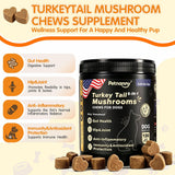 Petnanny Turkey Tail Mushroom Chews for dogs, Natural Herbal Mushroom Supplement with Turkey Tail, Reishi & Matsutake, Immune Support for Lumps & Bumps, Joint Comfort & Digestive Health,Chicken Flavor