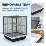 GarveeLife Small Bird Cage, 20 Inch Bird Cage, Parakeet Cage with Tray and Handle for Parrot Cockatiels Budgies Finch Lovebirds Pigeons, Black