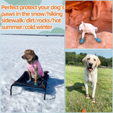 Dog Shoes for Large Dogs, Medium Dog Boots & Paw Protectors for Hardwood Floors, Outdoor Dog Booties for Hot Pavement Winter Snow Hiking, Waterproof Dog Shoes with Reflective Strips Size 4