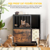 Dog Proof Cat Feeding Station, Cat Feeding Station, Pet Food Storage, Black
