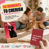 HEELAY Dog Moments Daily Connection Cards for Dog Owners, 50 Interactive Bonding Activities and Reflection Prompts, Includes Wooden Display Stand, Meaningful Gift for Dog Moms, Dog Dads and Pet Lovers