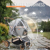 Bicystar Pet Stroller Rain Cover,Ventilated Clear EVA,Universal Fit