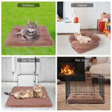 SCENEREAL Self Warming Cat Bed, Heated Cat Bed Mat for Cats Small Dogs, 2 in 1 Soft Plush, Washable Pet Pad for Indoor Outdoor Kitten Puppy, Brown 24" x 20"