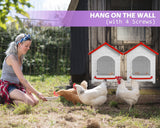 CSQOO Chicken Nesting Box, Waterproof Hens Nesting Boxes with Chicken Nesting Pads for Laying Eggs, Wall Mount Nesting Boxes for Chickens, Duck, Rabbit, Poultry (Red)