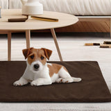 Self Warming Cat Mat - 36x24in Thermal Dog Crate Pad with Removable Washable Sherpa Cover and Reflective Insulation Layer for Self Heating - Pet Supplies for Medium Dogs and Cats by PETMAKER (Brown)