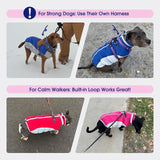 FUAMEY Dog Coat for Small Dogs,Waterproof Dog Winter Jacket with Harness Built in Puppy Cold Weather Coats Reflective Pet Vest with Zipper Warm Fleece Dogs Snowsuit Windproof Blue Plaid XS