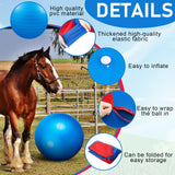 VercanMonth Giant 40 Inch Herding Ball with Ball Cover Anti Burst Please Watch VCR for How to Inflation Horse Toys for Horses Entertainment Play, Pump Included (Stylish, Blue)