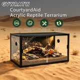 120-Gallon Acrylic Reptile Terrarium 48”x24”x24” – Durable Reptile Tank with Heat-Resistant Aluminum Frame, Smooth Dual Swinging Doors (No Sand/Debris Clogging) – Ideal for Lizards, Snakes & Geckos.