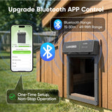Larkbird Upgraded Automatic Chicken Coop Door Solar Powered, Auto Chicken Door with App Control, Custom Audio Recording, Timer & Light Sensor, Anti-Pinch Design
