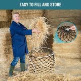 MIYABALA Hay Net for Horses,36 Inch Length Slow Feed Hay Net, Premium PE Material Hay Bags for Horses Goats Sheep, Easy to Hang with Steel Quick Links