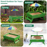 Ground Bird Feeder for Outdoors Bird&Squirrel Feeder Wooden Chicken Picnic Table Platform Feeder Wild Bird Feed Crow Feeder for Outside with 5 LBS Capacity