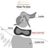 Kavallerie 3D Air-Mesh Fleece Half Pad, Impact Protection & Therapeutic Gel Padding English Saddle for Maximum Support and Stability, Best for Horses Under Saddle, Dressage, Jumping & Training