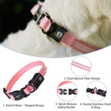 Aiminto USB Rechargeable LED Dog Collar, Waterproof, Adjustable, Glowing, for Extra Small Dogs, Night Walking, Camping, Jogging, Pink, XS (Neck 9-13", Width 5/8")