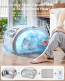 Pecute Cooling Cat House, with Cooling Mat for Small Dogs, Indoor Cat Bed with Insulation and 6 ice Packs Cooling for Cat and Dog, Foldable Outdoor Cat House for Hot Summer Days, M, Gray