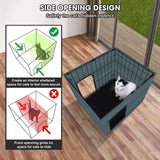 GASUR Large Heated Cat House for Outdoor Cats in Winter, Highly Elevated Base Waterproof & Insulated Feral Cat House, Warm Cat Shelter with Heating Pad Warm House for Outside Stray Barn Cat
