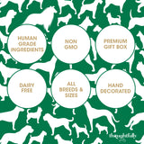 Thoughtfully Pets, Halloween Dog Cookies Gift Set, Crunchy Peanut Butter Dog Treats, Includes Hand Decorated, Spooky Themed Dog Biscuits, Set of 8