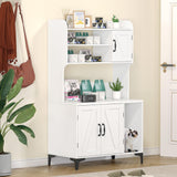 GOCAPTAIN Hidden Cat Box Enclosure with Shelf Storage, Sturdy Wood Cat Washroom Furniture, White