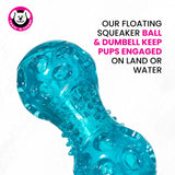 Chase 'n Chomp Squeak and Light Up Ball and Dumbbell Dog Toy, Mental & Physical Stimulation, Small, 2 Pack