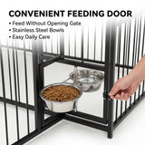 10 x 20 FT Large Outdoor Dog Kennel, Heavy Duty Outside Dog Kennel with Waterproof Cover Roof, Galvanized Metal Frame, Secure Lock, and Included Bowls for Backyard, Park, or Garden