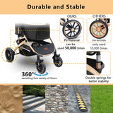 Pettingzoo Dog Stroller with Removable Carrier Foldable Pet Stroller,60 lbs