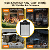 Automatic Chicken Coop Door Solar Powered with 2K Camera & Night Vision, IP65 Wireless Auto Door Opener, 6-Month Battery, APP Control, 2-Way Audio, Anti-Pinch Design (Black)