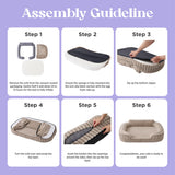 LE SURE Cute Dog Bed Medium Size Dog, Orthopedic Waterproof Medium Pet Beds with Sides, High Back Non-Slip Bottom and Egg-Crate Foam Pet Couch Sofa with Washable Removable Cover, Grey