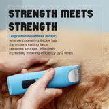 FuzzyFix Professional Dog Clippers for Grooming - 2 Speed Detachable Blade Pet Grooming Kit for Thick Curly Matted Coats - Low Noise Heavy Duty Cordless Hair Trimmer for Animal