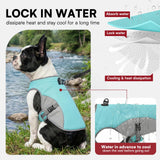 Preferhouse Dog Cooling Jacket for Large Dogs, Pet Cooling Vest with Mesh and D Ring, Dog Reflective Stripe Cooler Jacket for Beach, Hiking, Walking, Blue-L