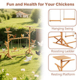 SHIYISHOPPIN Large Chicken Roosting Bars with 2 Swings, Wooden Chicken Perch for Coop, Let Chickens Run, Play & Stay Healthy, Ideal for Backyard Coops & Farms, Fits 8-12 Chickens