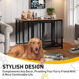 GarveeLife 48 in Large Dog Crate Furniture with Top Access Door, Heavy Duty Dog Crate Wooden Indoor Decorate Pet Cage, Indestructible Pet Dog Cage for Medium to Large Dogs