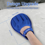 VINGER Pet Hair Removal Glove for Cats & Dogs, Electrostatic Pet Hair Gloves with Adjustable Wristband, Five-Finger Magic Brush Remover Tool for Laundry, Carpet, Couch, Car Seats & Clothing (Blue)