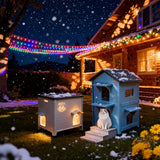 Plastic Insulated Outdoor Cat House Weatherproof for Feral Cat, Elevated Cat Shelter with Escape Door, Easy Assemble, Expansive Interior‌ Grey 22.0" L x 21.0" W x 16.0" H