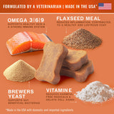 Gargeer Shiny Coat Omega 3-6-9 Supplement. Itchy Skin Relief & Seasonal Allergies Support. Packed with Fatty Acids for Skin & Coat Defense. USA Vet Created - Vegetable Flavor – 120 Soft Chews. Enjoy!