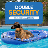 Queenmore Dog Pool Float, Dog Floats for Large Dogs, Inflatable Dogs Raft for Pool, Lake & Beach, Durable Summer Outdoor Water Floatie for Pets Up to 195 Lbs Blue