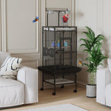 Garveehome 60 Inch Wrought Iron Large Bird Cage with Play Top, Stand