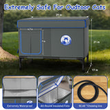 Heated Outdoor Cat House for Winter, 100% Waterproof XXL Shelter (29"x17"x21") with Escape Door & Heating Pad, Insulated for Feral Cats & Small Dogs