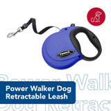 Coastal Pet Power Walker Dog Retractable Leash - Reflective Dog Leash - Stop-and-Release Control Button - Comfort Grip Handle - Black - X-Small