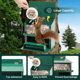 Squirrel Feeder, Metal Squirrel Feeder for Outside,Outdoors Chipmunk &Squirrel Picnic Bench Feeders Table,Stronger Than Wooden Structure,Easy to Install & Refill